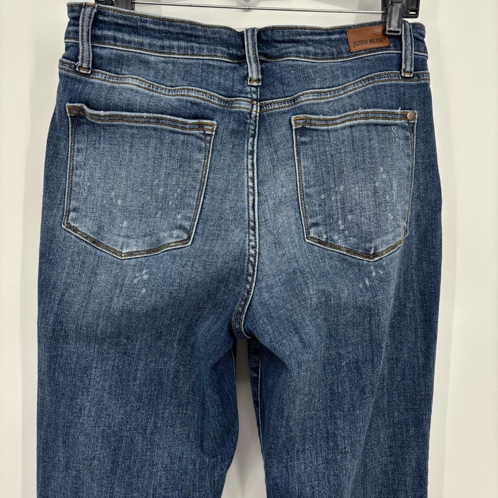Judy Blue Lander High Waist Bleach Splash Boyfriend fit size 11/30 - Picture 5 of 12